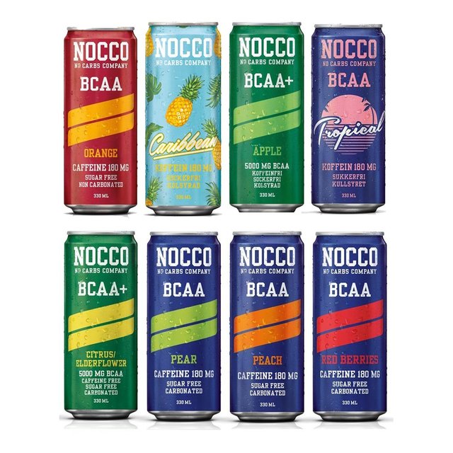 NOCCO (No Carbs Company) 12 x 330ml cans) ALL FLAVOURS